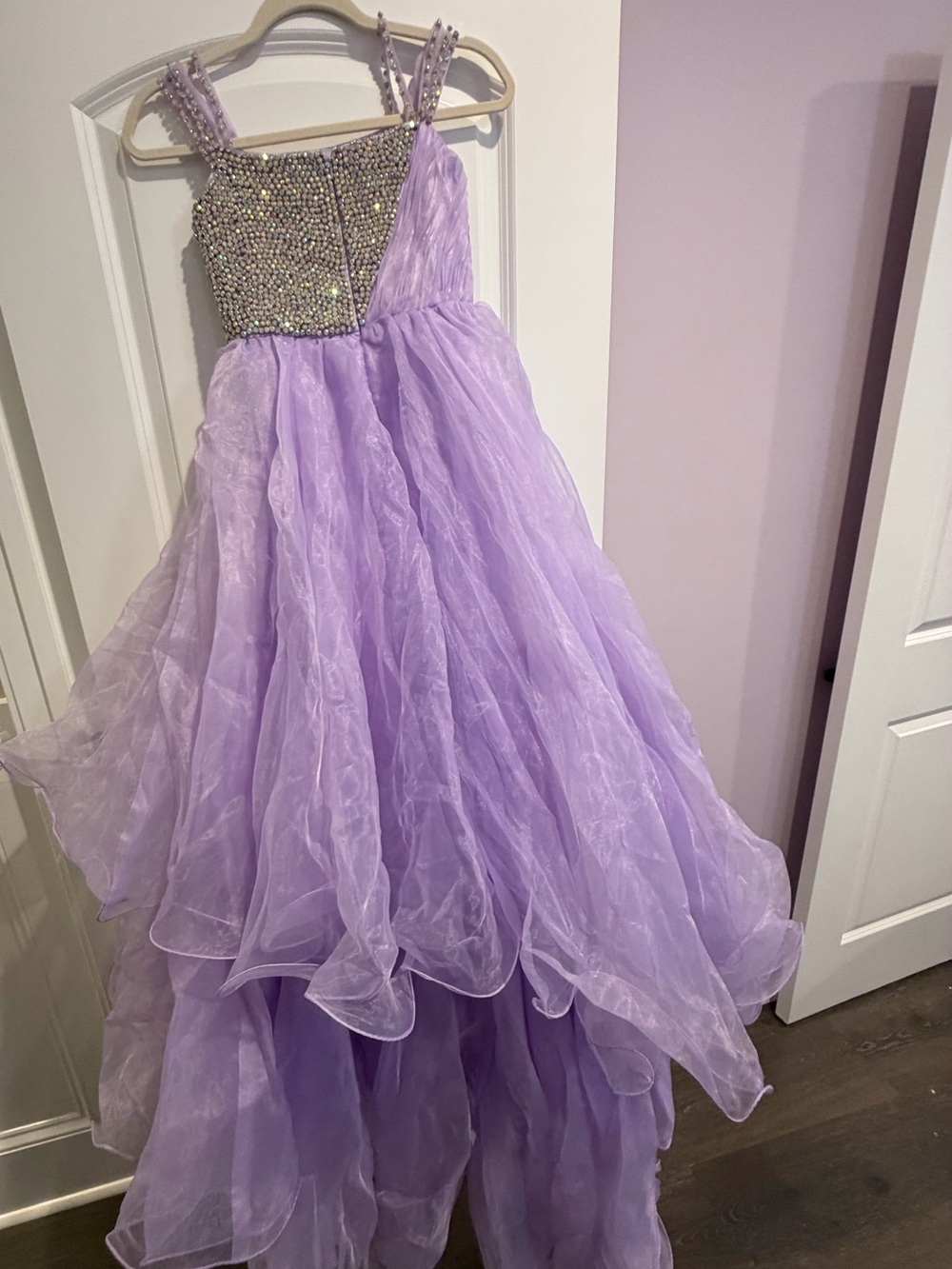 Lavender Beaded Tulle Formal Dress for Girls - Picture 2 of 3